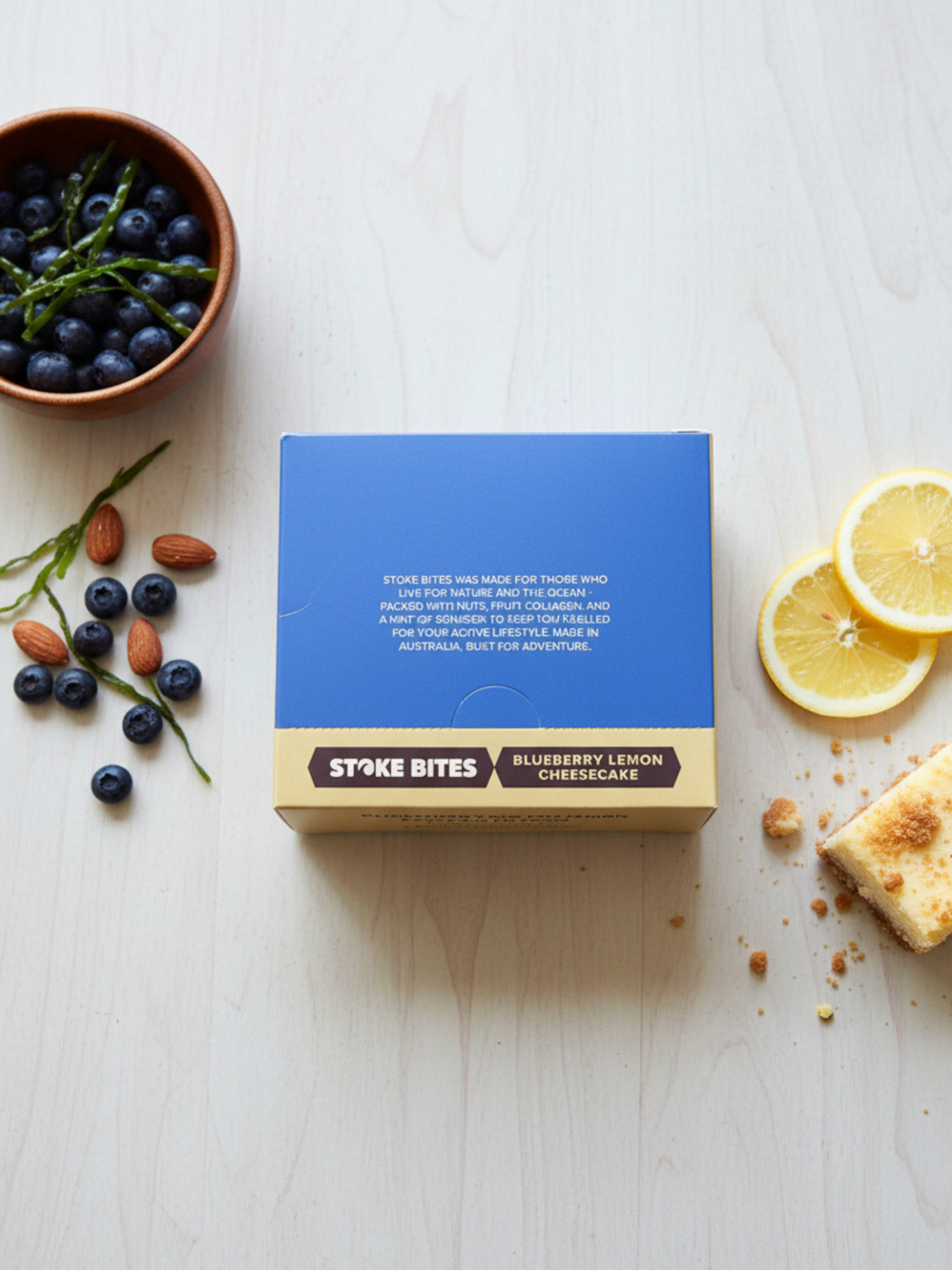 Stoke Bites Blueberry Lemon Cheesecake vegan snack bar